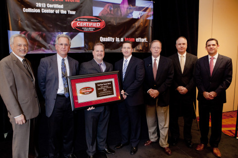 Pictured left to right: Dave Pyle-Toyota Motor Sales, Brad Brahe-Toyota Motor Sales, Jeff Debner-Fred Haas Toyota, Nate Murphy-Fred Haas Toyota, Travis Rice-Gulf States Toyota, Jay McNulty-Gulf States Toyota, Ben Sullivan-Gulf States Toyota (Photo: Business Wire)