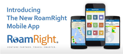 The RoamRight mobile app is an essential tool for all travelers, with security alerts, translation tools, travel insurance and more. (Graphic: Business Wire)