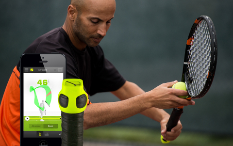 Simply attach the Zepp™ multi-sport sensor to the handle of any racket, serve a ball and instantly see 3D results on your smartphone or tablet (iPhone, iPad or Android device) when using new and improved Zepp Tennis™ app. The new app also measures important serve metrics such as racket speed, ball speed potential, spin, backswing time and impact time, which gives players and coaches a new more scientific way to evaluate performance on the court. Additionally, the new sweet spot feature shows you where you make contact with the ball on the racket strings — a key element in gauging your contact quality and consistency. (Photo: Business Wire)