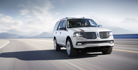 The 2015 Lincoln Navigator full-size sport utility vehicle, with a refreshed exterior design, refined interior appointments and more power and better handling than ever, will go on sale later this year with a starting suggested manufacturer's retail price of $62,475, including destination and delivery charges. (Photo: Business Wire)
