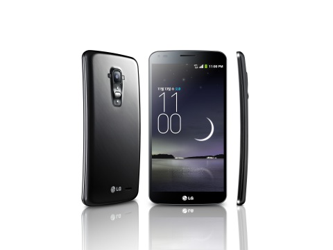 Curved design OLED display smartphone "G Flex". (photo courtesy of LG Electronics)