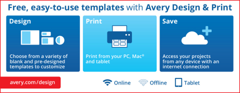 Free, easy-to-use templates with Avery Design & Print (Graphic: Business Wire)