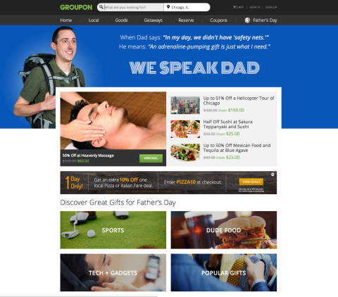 Groupon launches Father's Day Gift Shop and contest to win a trip to Ireland. (Graphic: Business Wire)