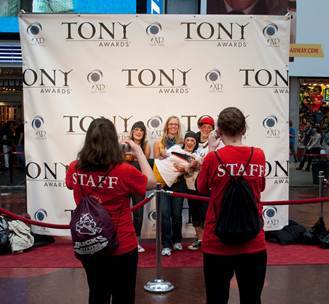 Broadway fans enjoy red carpet experience at past Tony Award Simulcast produced by Clear Channel Spe ... 