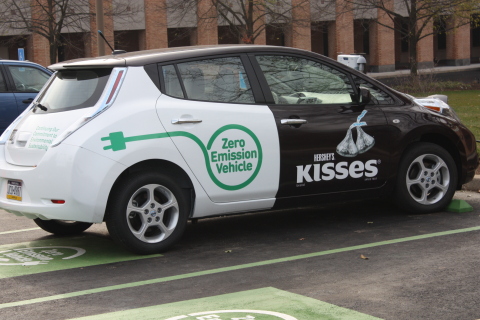 Hershey's electric car fleet is one of many environmental initiatives. (Photo: Business Wire)