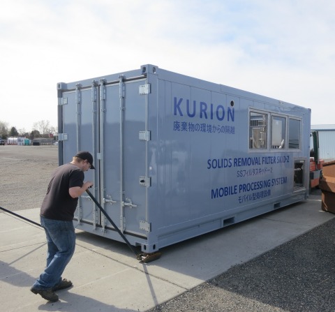 Container is part of the Kurion Mobile Processing System that will be used at the Fukushima Daiichi Nuclear Power Plant to remove strontium from approximately 400,000 metric tons of tank water stored at the site. (Photo: Business Wire)