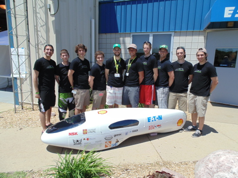 A team from Universite Laval in Quebec, Canada, was the overall winner of this year's Supermileage competition. The team, which received a total score of 1,533 (1,145 mpg plus its Design Report score of 388), will be recognized at the SAE 2014 Commercial Vehicle Engineering Congress held Oct 7-9 in Rosemont, Illinois. (Photo: Business Wire)