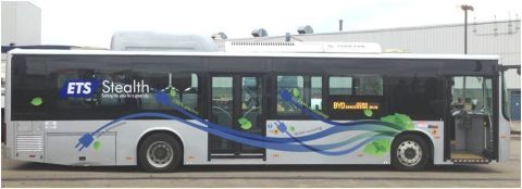 Edmonton Transit's Stealth Bus is a 40-foot (12 meter) long, all-electric Bus manufactured by BYD Company that can travel up to 24 hours on a single night-time charge. (Photo: Business Wire)