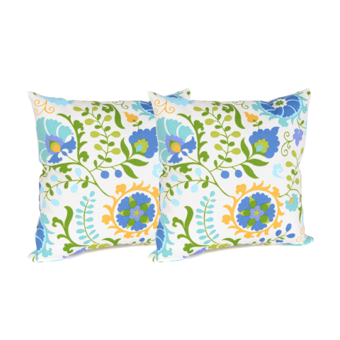 Decorating a wicker bench with Opal Bloom Outdoor Accent Pillows is an effortless way to jazz up the patio. Available online for $29.99. (http://www.kirklands.com/product/Home-Decor/Patio-Decor/Outdoor-Cushions-Pillows/Opal-Bloom-Outdoor-Accent-Pillows-Set-of-2/pc/2284/c/2771/sc/2641/174304.uts) (Photo: Business Wire)
