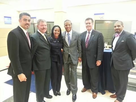 Helping people succeed financially to make our communities stronger. Pictured left to right: Rafael Sanchez, PCB Retail Manager, Manhattan North, Bronx & Queens; Lenny Caro, President of the Bronx Chamber of Commerce; Wanda Matos, PCB East Tremont Branch Manager; John Hope Bryant, Founder, Chairman and CEO, Operation HOPE, Inc.; Brian Doran, NY Metro Region Executive, PCB; Robert Hernandez, PCB Commercial Relationship Officer (Photo: Business Wire)
