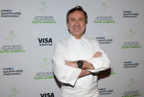 Chef Daniel Boulud attends the kick-off event for the James Beard Foundation's "Taste America" national epicurean tour presented by Chase Sapphire Preferred Visa Signature at the James Beard House on Tuesday, June 17, 2014 in New York. (Photo by Evan Agostini/Invision for Chase Sapphire Preferred/AP Images)