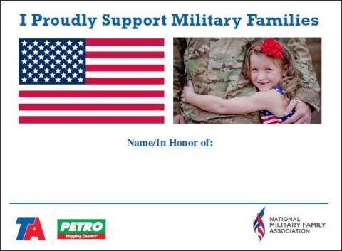 Image of Paper Flag whereby guests can donate at TA and Petro full-service restaurants and write in their name or the name of military personnel they wish to honor. (Graphic: Business Wire)