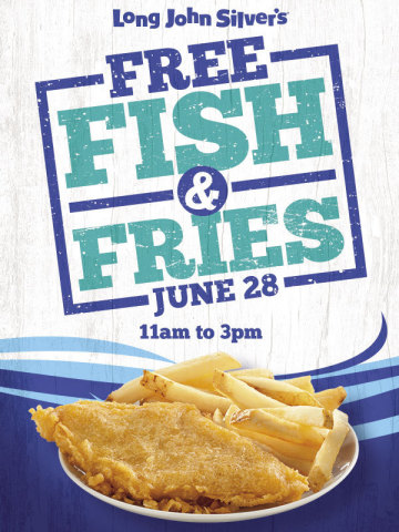 Long John Silver's will treat every guest who visits its stores on Saturday, June 28th from 11 AM to 3 PM to Free Fish & Fries. (Photo: Business Wire)