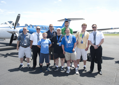 Wheels Up aircraft, flying under the call signs of Dove 111 and Dove 113, transported several athletes and their coaches for the 2014 Special Olympics USA Games this past weekend from the Trenton-Mercer Airport (TTN). (Photo: Business Wire)
