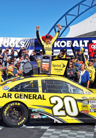 Matt Kenseth in victory circle at the 2013 NASCAR Sprint Cup Kobalt Tools 400 (Photo: Business Wire)