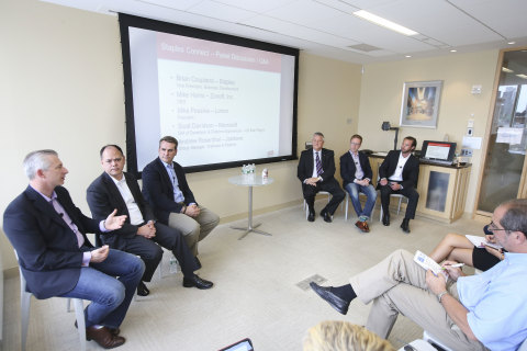 Panelists from companies including Staples, Zonoff, Lutron and Jawbone discuss the future of the connected home at an event announcing a major expansion of the Staples Connect platform. (Photo: Business Wire)