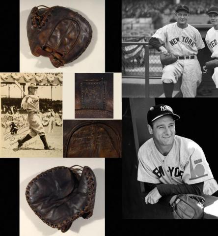 A Lou Gehrig autographed baseball mitt (c.1935) will headline the live auction through Hunt Auctions, available for live online bidding through Invaluable.com. (Photo: Business Wire)