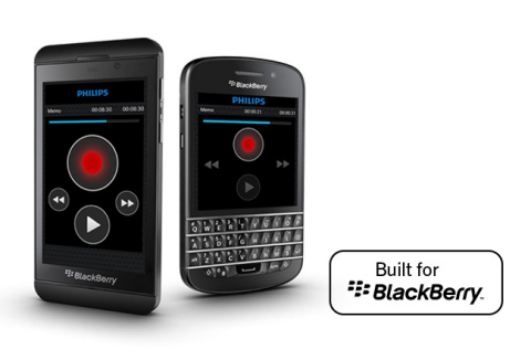 Philips Dictation Recorder for BlackBerry 10 (Graphic: Business Wire)