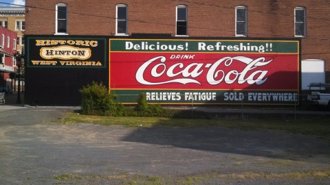 Ghost sign after restoration in Hinton, WV