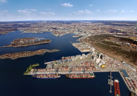 Illustration for the new container terminal at Sjursøya in Oslo. (Photo: Business Wire)