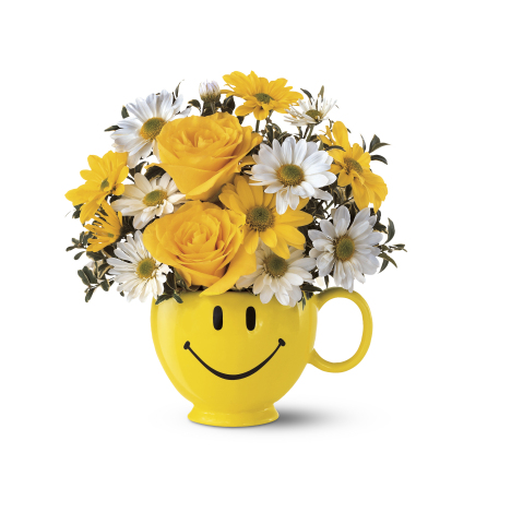 Teleflora's Be Happy Bouquet for Make Someone Smile® Week. (Photo courtesy of Teleflora.)