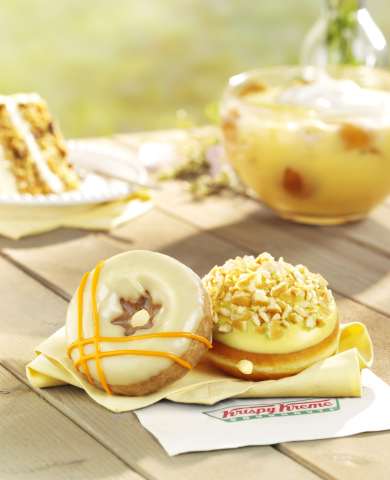 New Carrot Cake and Banana Pudding doughnuts are available now through August 31st at participating Krispy Kreme(R) US and Canada locations. While supplies last. (Photo: Business Wire)