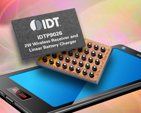 IDT Announces World's Smallest 2-Watt Wireless Power Receiver for Wearable Devices (Photo: Business Wire)