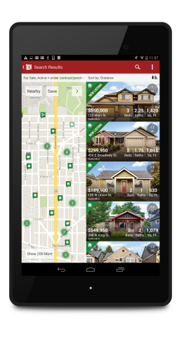 The Redfin Real Estate App is now available to download on Android tablets. (Photo: Business Wire)
