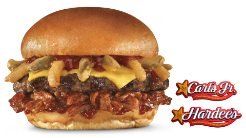 Today Carl's Jr.® and Hardee's® salute the great state of Texas' fine tradition of BBQ with the new Texas BBQ Thickburger® featuring tender, smoked beef brisket, spicy mesquite BBQ sauce, crispy jalapeno and onion strips, and melted American cheese, all piled high on a charbroiled 100 percent Black Angus beef Thickburger patty and served on a Fresh Baked Bun. (Photo: CKE Restaurants)
