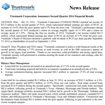 Trustmark Corporation Announces Second Quarter 2014 Financial Results