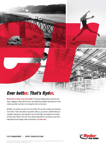 Ryder "Ever better" launch print ad. (Graphic: Business Wire)
