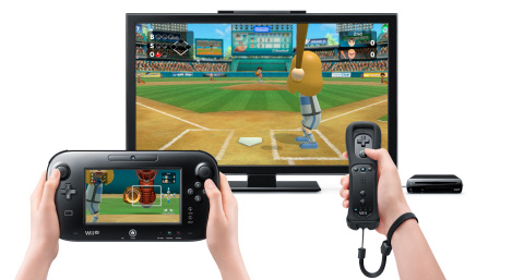 The implementation of the Wii U GamePad controller brings some surprising and fun features to Wii Sports Club. In Baseball, for example, the pitcher aims a fastball, curveball, screwball or splitter by simply moving the GamePad around in real space and pressing a button to throw. (Photo: Business Wire)