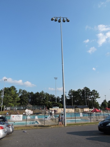 City leaders in Vestavia Hills, Ala., report that replacement of outdated lighting with highly efficient illumination at the city's sports fields, pool (shown here) and tennis courts is generating a nearly 50 percent decrease in energy usage. (Photo: Business Wire)