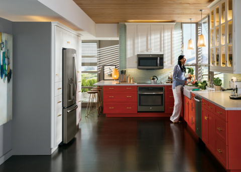 To provide consumers with quality options for the growing trend of using a neutral gray scheme, GE Appliances and Pfister® are introducing new products with Slate finish. (Photo: GE)