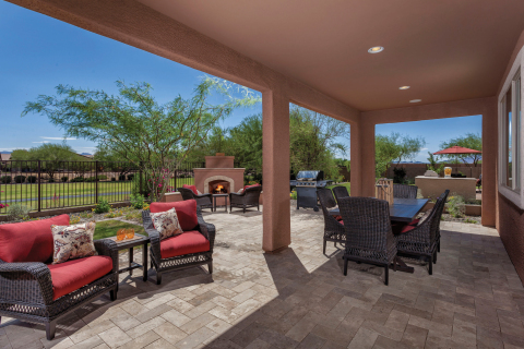 KB homeowners can soak up the sun in an outdoor space like this one from the builder's Somerset at Gladden Farms community in Marana near Tucson, Arizona. (Photo: Business Wire)