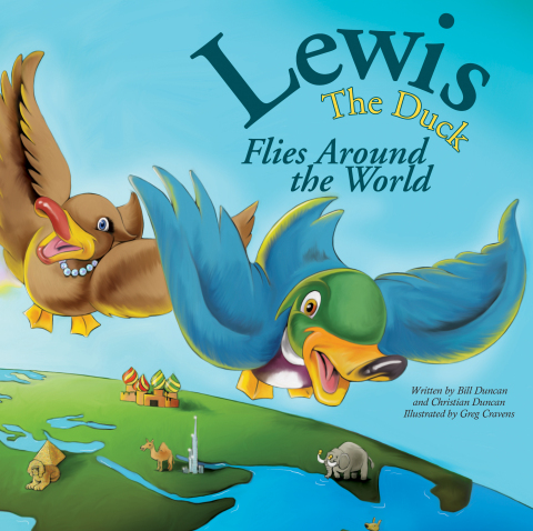Co-authored by Homewood Suites Global Head Bill Duncan and his son Christian, “Lewis the Duck Flies Around the World” helps travelers stay connected with young ones (Photo: Business Wire)