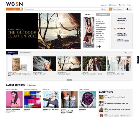 New WGSN Homepage