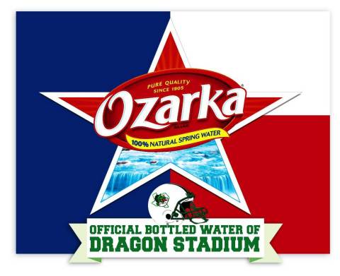 On Monday, August 4, Ozarka® Brand 100% Natural Spring Water announced it will be the official bottled water of the school’s football program and Dragon Stadium. (Graphic: Business Wire)