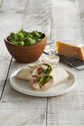 Caribou Coffee introduces healthier-for-you snacks and meal options, including this Chicken Caesar Wrap. (Photo: Business Wire)