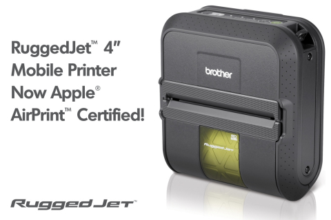 The RuggedJet(TM) 4'' Mobile Label and Receipt Printer by Brother is now AirPrint(TM) certified (Graphic: Business Wire)