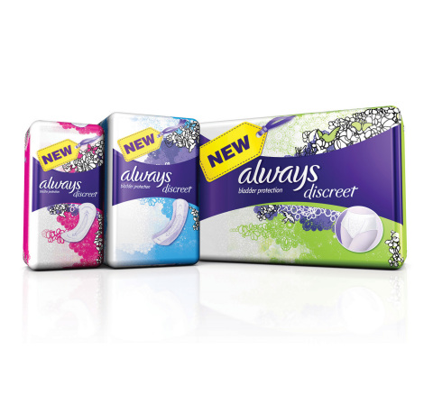 Procter & Gamble’s Always brand, the global leader in feminine care that’s protected women for over 30 years, has launched new Always Discreet, specifically designed to revolutionize the way women manage their sensitive bladders. (Photo: Business Wire)