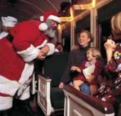 Upon arrival at the North Pole, passengers are welcomed by Santa Claus, who then boards the Polar Express for the return trip to Williams, making his way through the passenger cars, greeting every child and presenting each one with a special gift. (Photo: Business Wire)