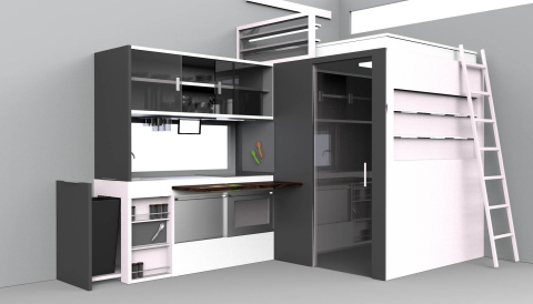 Jolee Nebert was one of the five winners selected for the FirstBuild Micro-Kitchen Challenge; each design will contribute to the final design that will be manufactured at FirstBuild’s microfactory in Louisville, Ky. (Graphic: GE)