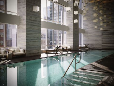 Park Hyatt New York's indoor swimming pool features underwater speakers playing an exclusive soundtrack from Carnegie Hall. (Photo: Business Wire)