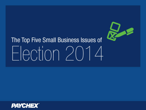 As the campaign season officially swings into high gear, Paychex has identified the top five issues of greatest importance to the country's small business owners this election year. (Graphic: Business Wire)