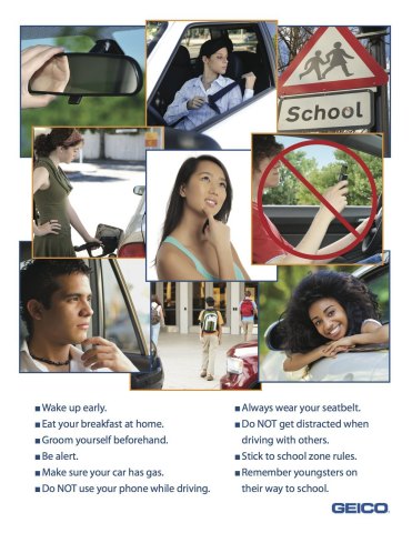 GEICO's 10 tips for back to school safe driving (Graphic: Business Wire)