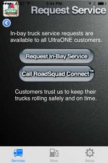 TruckSmart app screen shot showing how customers can make a truck service/repair request at TA and Petro locations prior to arriving. (Photo: Business Wire)