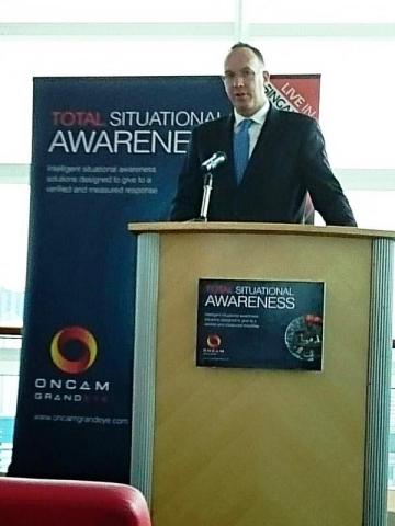 Antony Phillipson, British High Commissioner in Singapore, opens Oncam Grandeye's Total Solutions Seminar, which focused on Total Situational Awareness. (Photo: Business Wire)