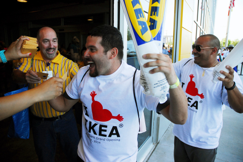 IKEA, the world's leading home furnishings retailer, today opened the doors of its first Miami-Dade store at 9 a.m. EDT in Sweetwater, FL as hundreds of customers celebrated, including first in line, Tony Grandson. (Photo: Business Wire)