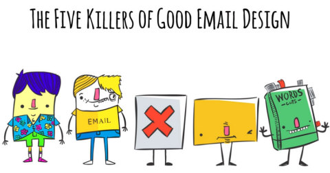 "The Five Killers of Good Email Design" short cartoon on five common pitfalls to avoid when designing email campaigns. (Graphic: Business Wire)